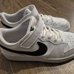 Kids White and Black Nike Shoes